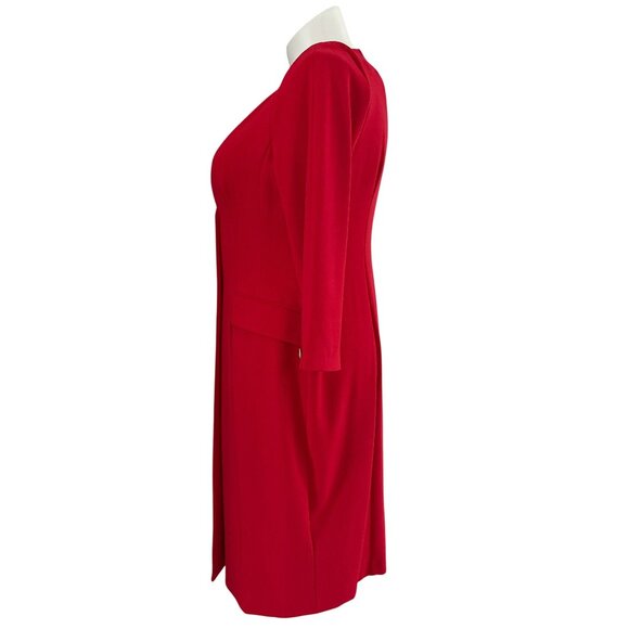 Donna Karan New York NWT $189 Cady Crepe V-Neck Jacket Dress, Red Women's 14 - Picture 7 of 11